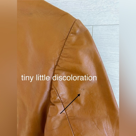 JJ Canada Vintage Leather Two Button Western Blazer Saddle Brown Mens Small - Picture 13 of 14